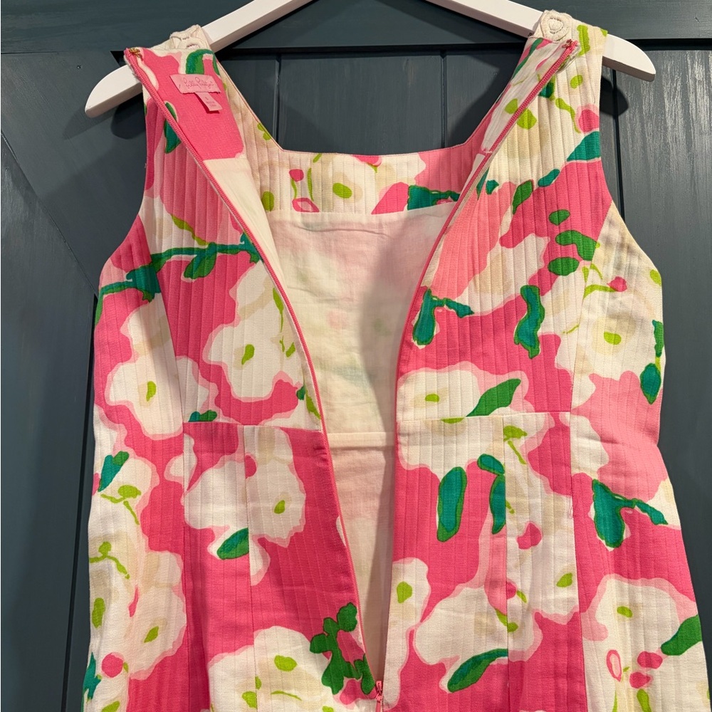 Lilly Pulitzer Adeleson Cotton shift dress Pink Floral Size 6 - Picture 7 of 9